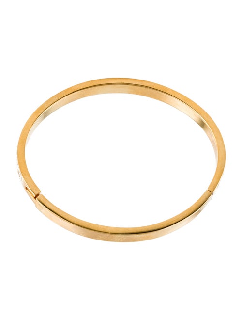 Fendi Crystal 'FF' Hinged Bangle Bracelet