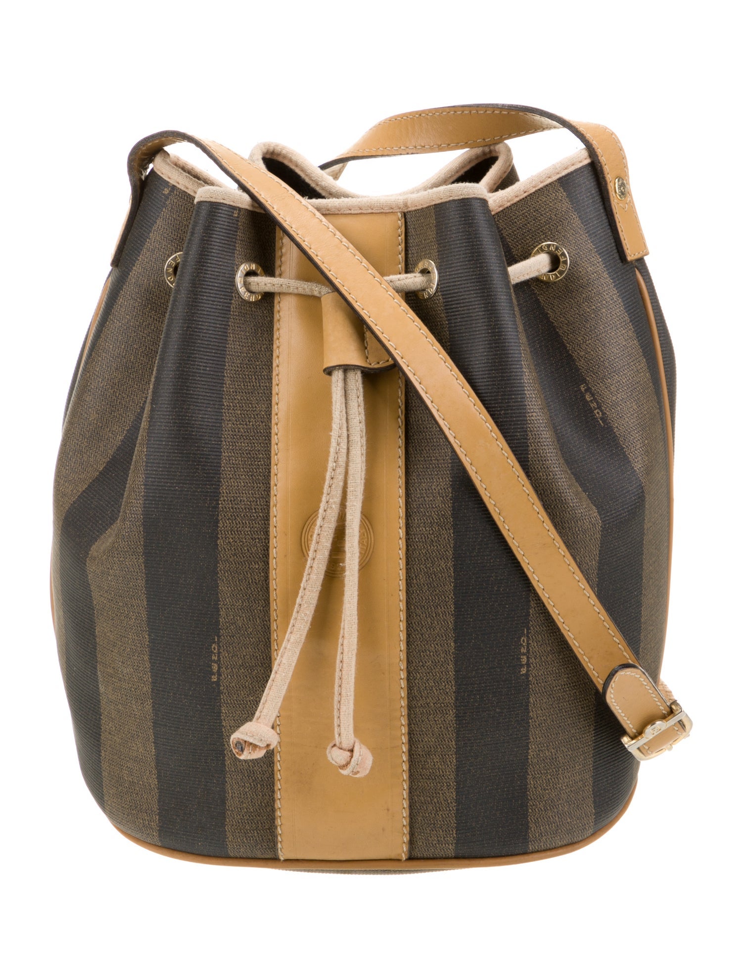 Fendi Pequin Bucket Bag Vintage