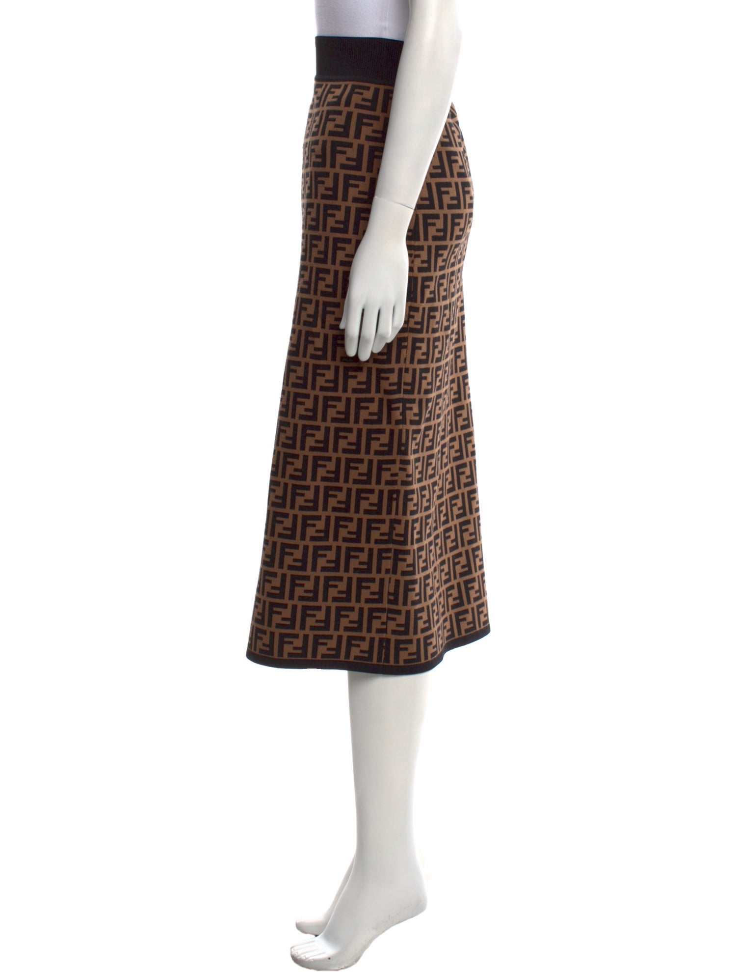 Fendi Printed Midi Length Skirt