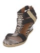 Fendi Leather Colorblock Pattern Sandals