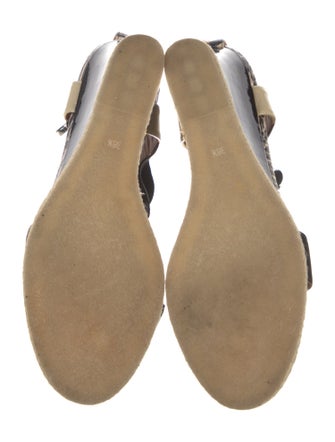 Fendi Leather Colorblock Pattern Sandals