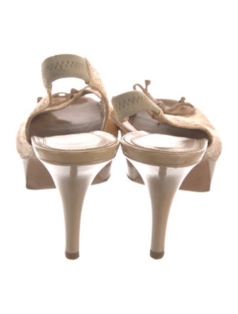 Fendi Zucca FF Logo Raffia Slingback Sandals