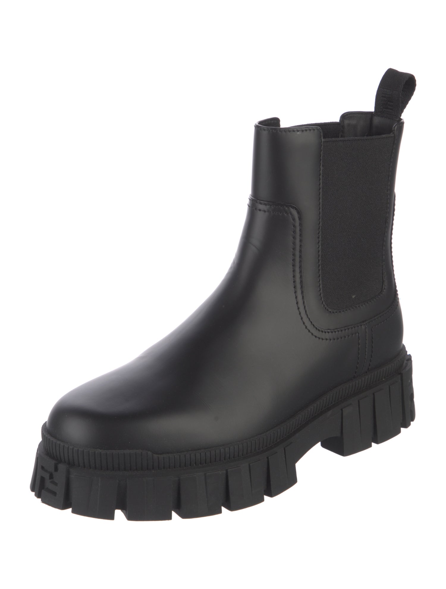 Fendi Zucca FF Logo Leather Chelsea Boots