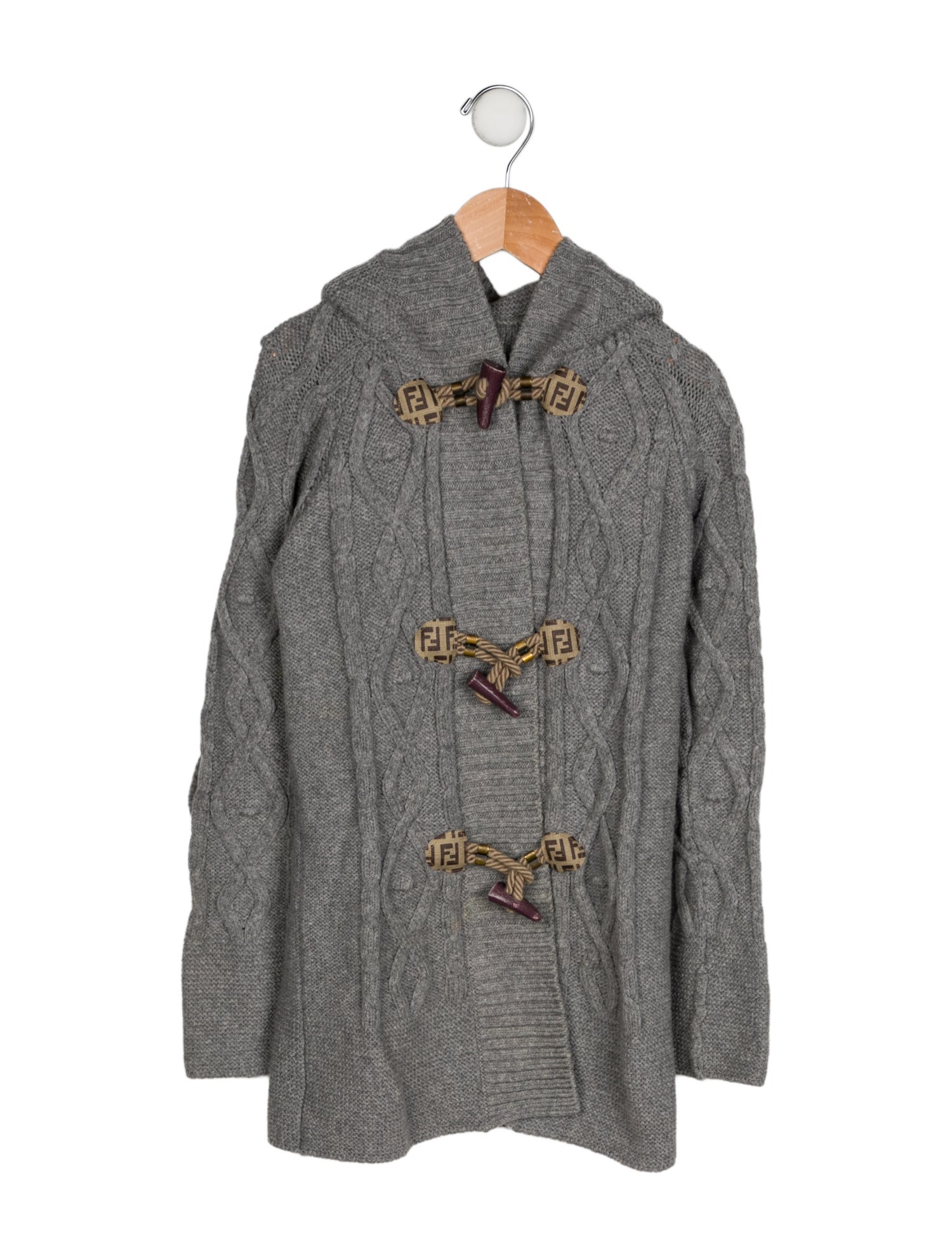 Fendi Girls' Toggle Hooded Cardigan