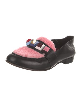 Fendi Rainbow Studs Leather Loafers