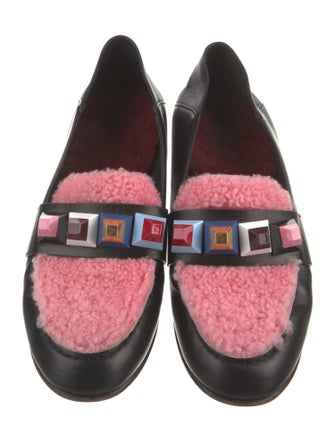 Fendi Rainbow Studs Leather Loafers