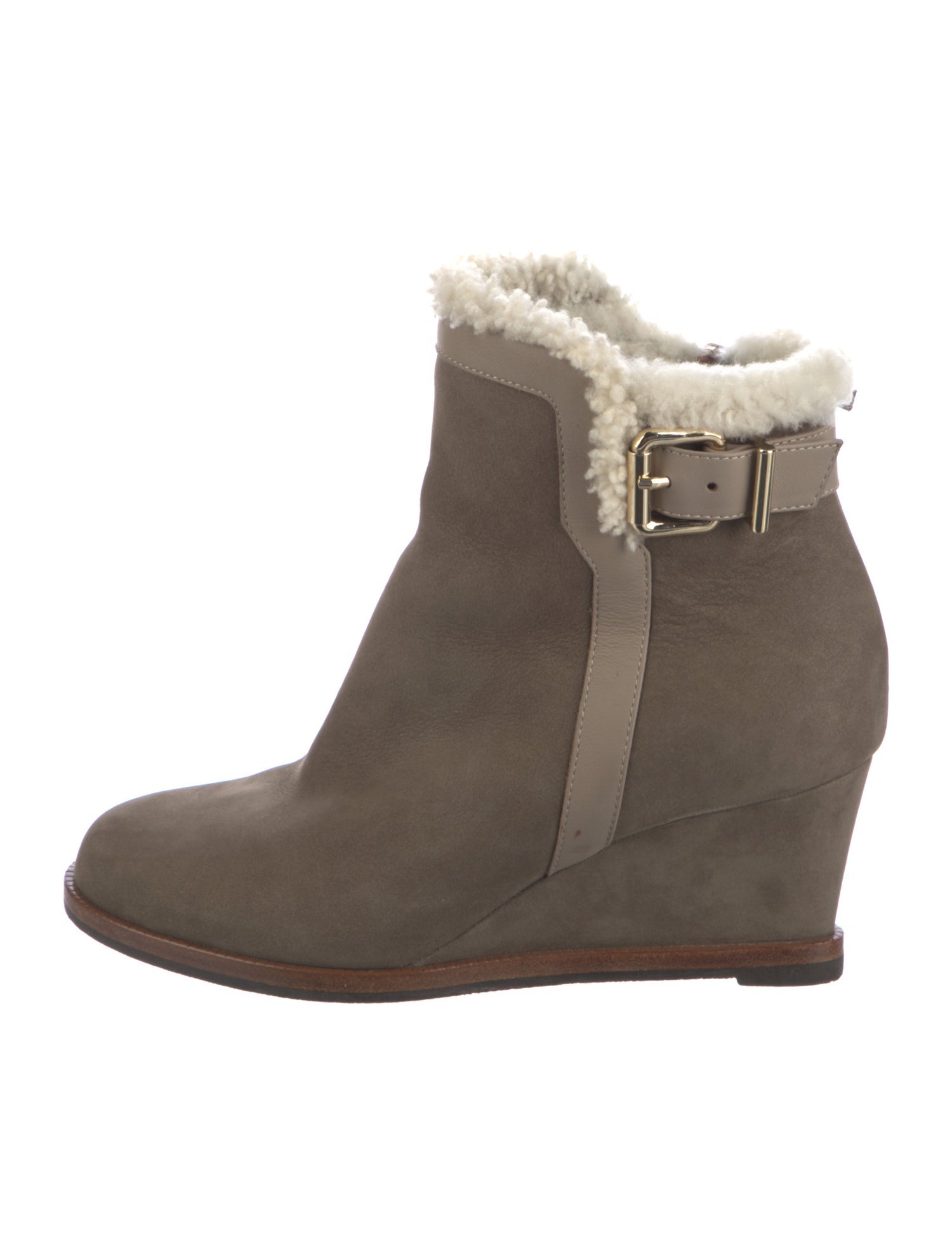 Fendi Suede Fur Trim Boots