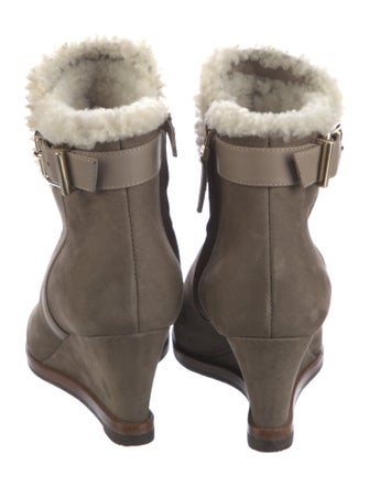 Fendi Suede Fur Trim Boots
