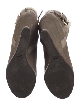 Fendi Suede Fur Trim Boots