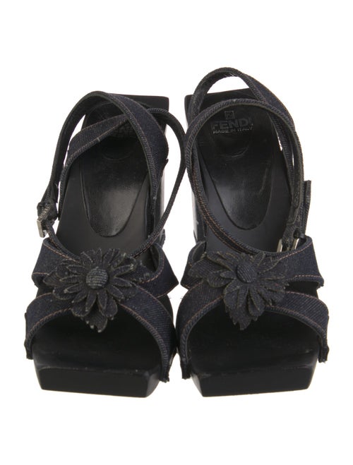 Fendi Denim Slingback Sandals