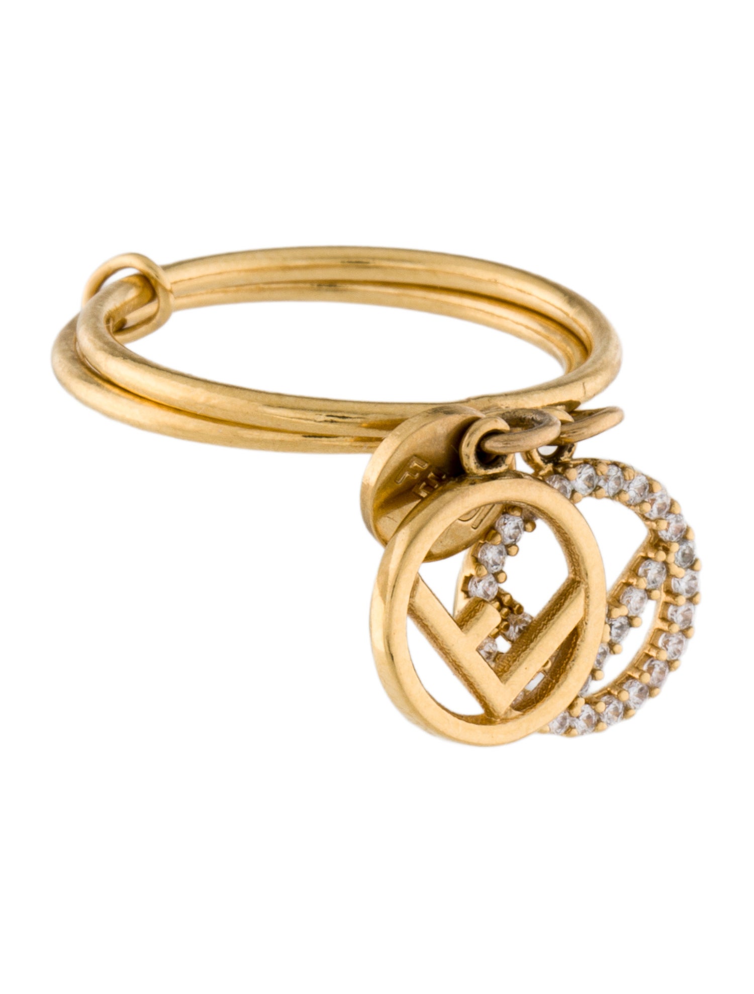 Fendi Crystal F is Fendi Double Logo Charm Ring