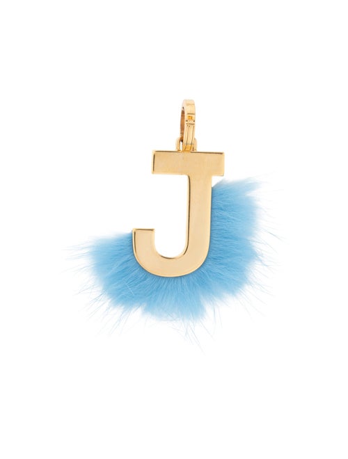 Fendi Abclick Letter "J "Fur Mink Charm