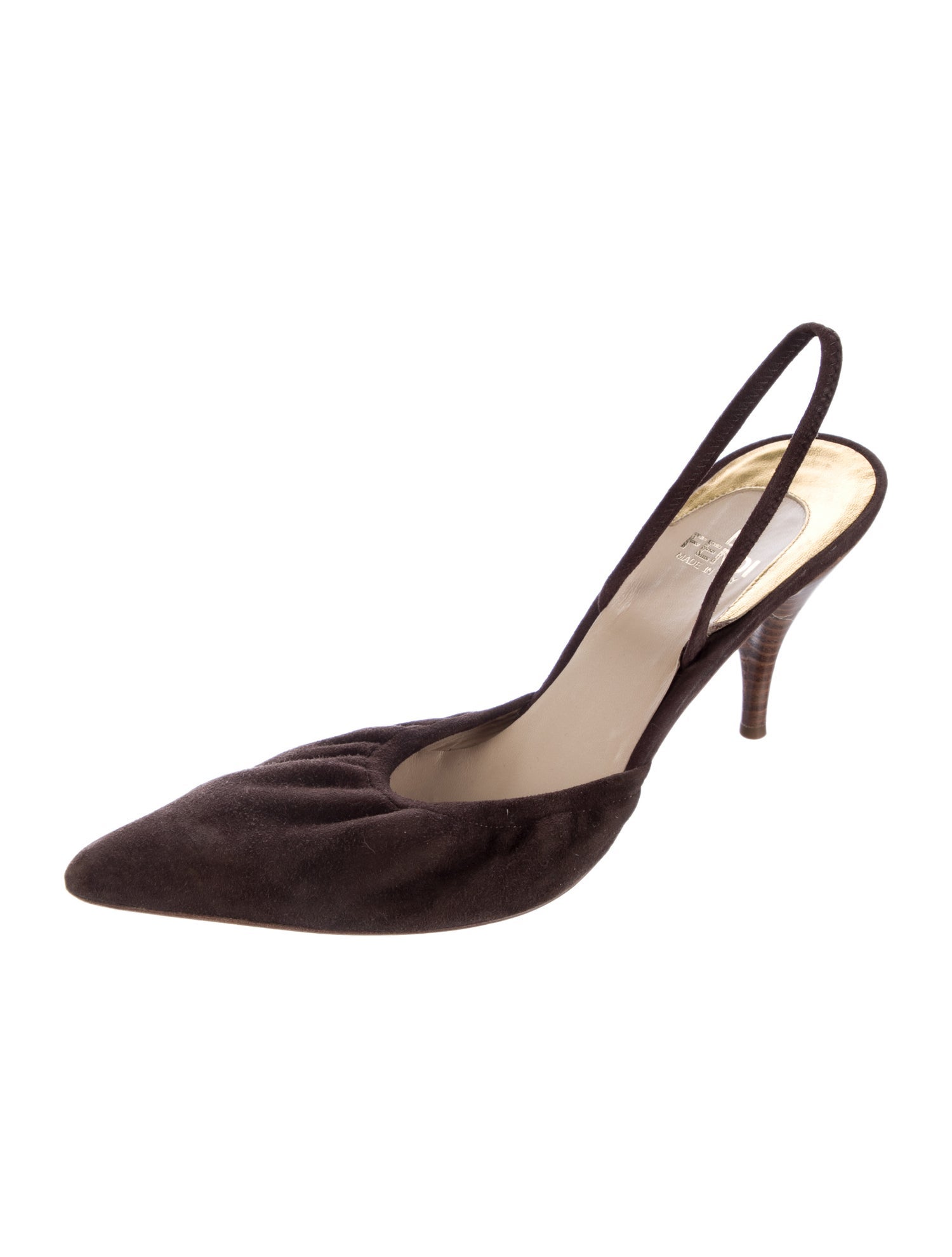 Fendi Vintage Suede Slingback Pumps