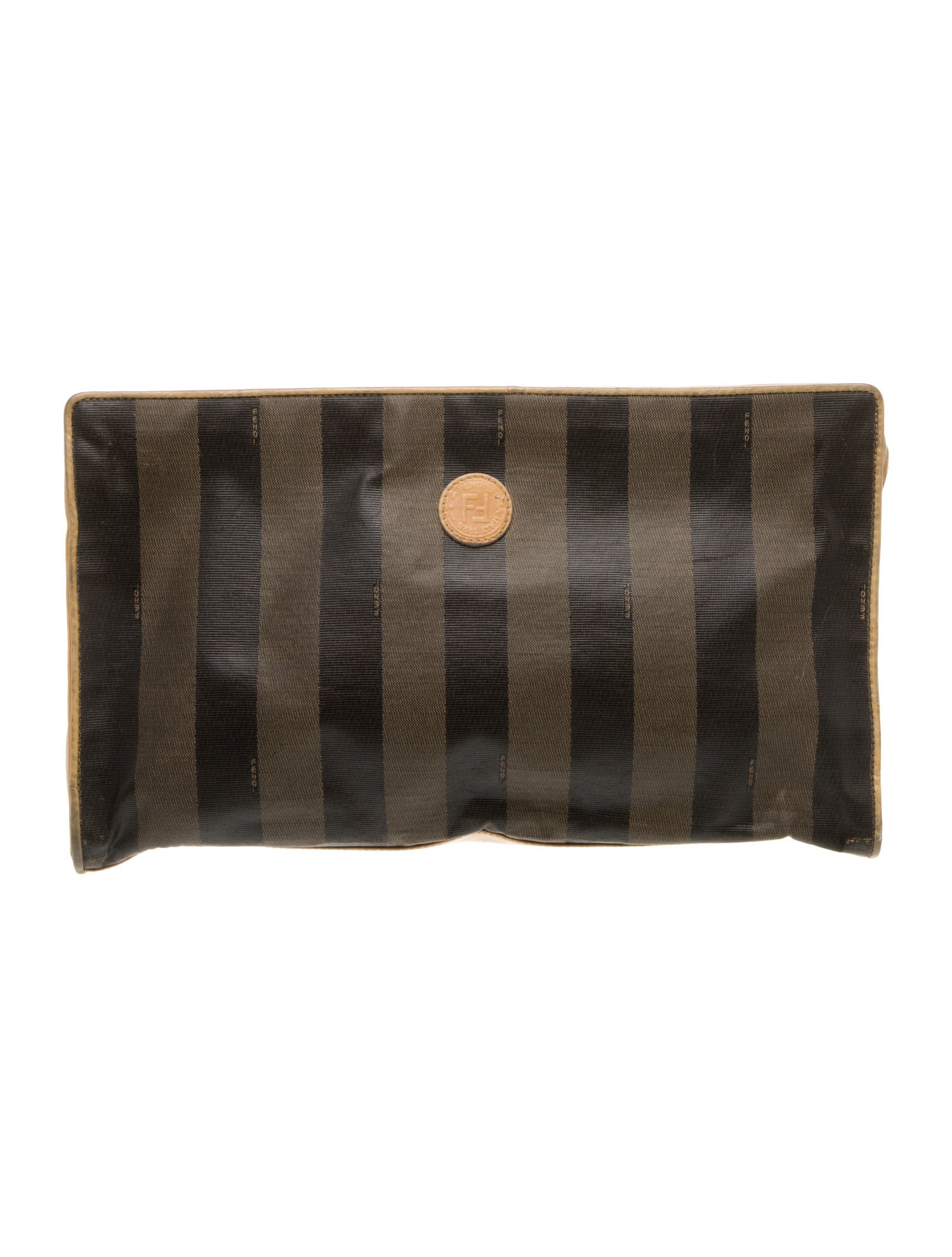 Fendi Pequin Clutch Vintage