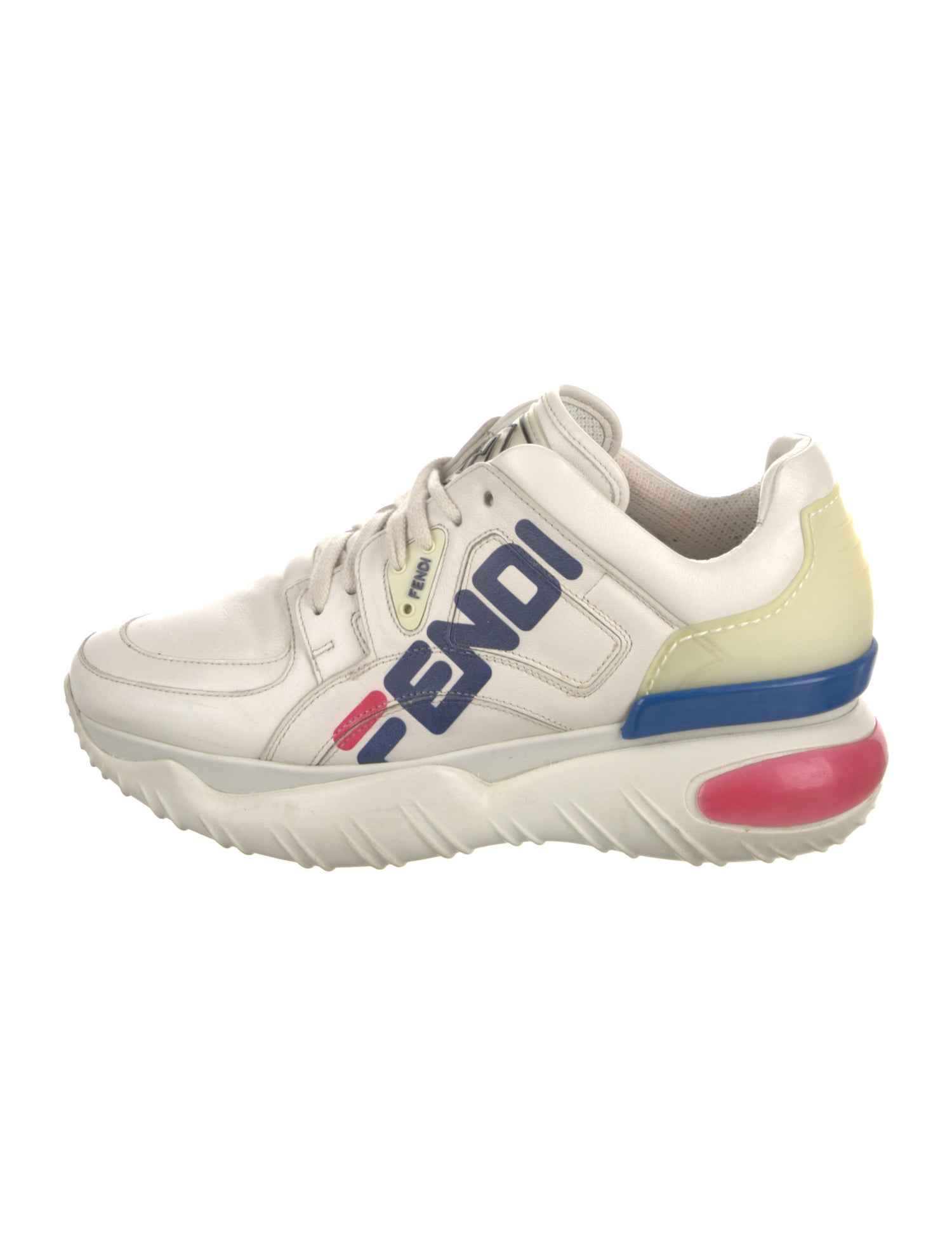 Fendi Leather Printed Sneakers