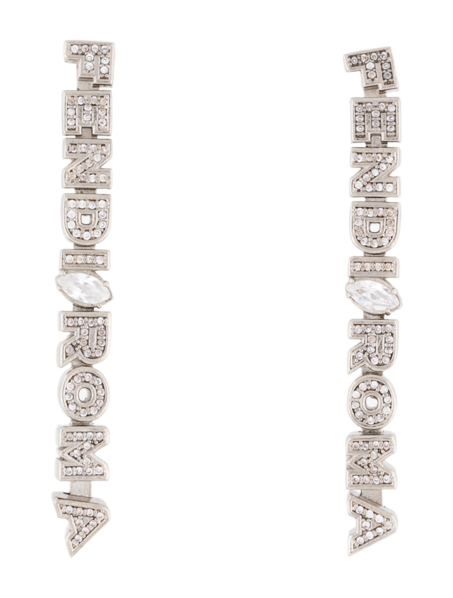 Fendi Crystal Roma Drop Earrings