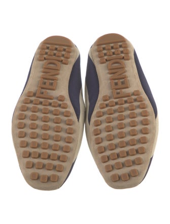 Fendi Pequin Pattern Canvas Loafers