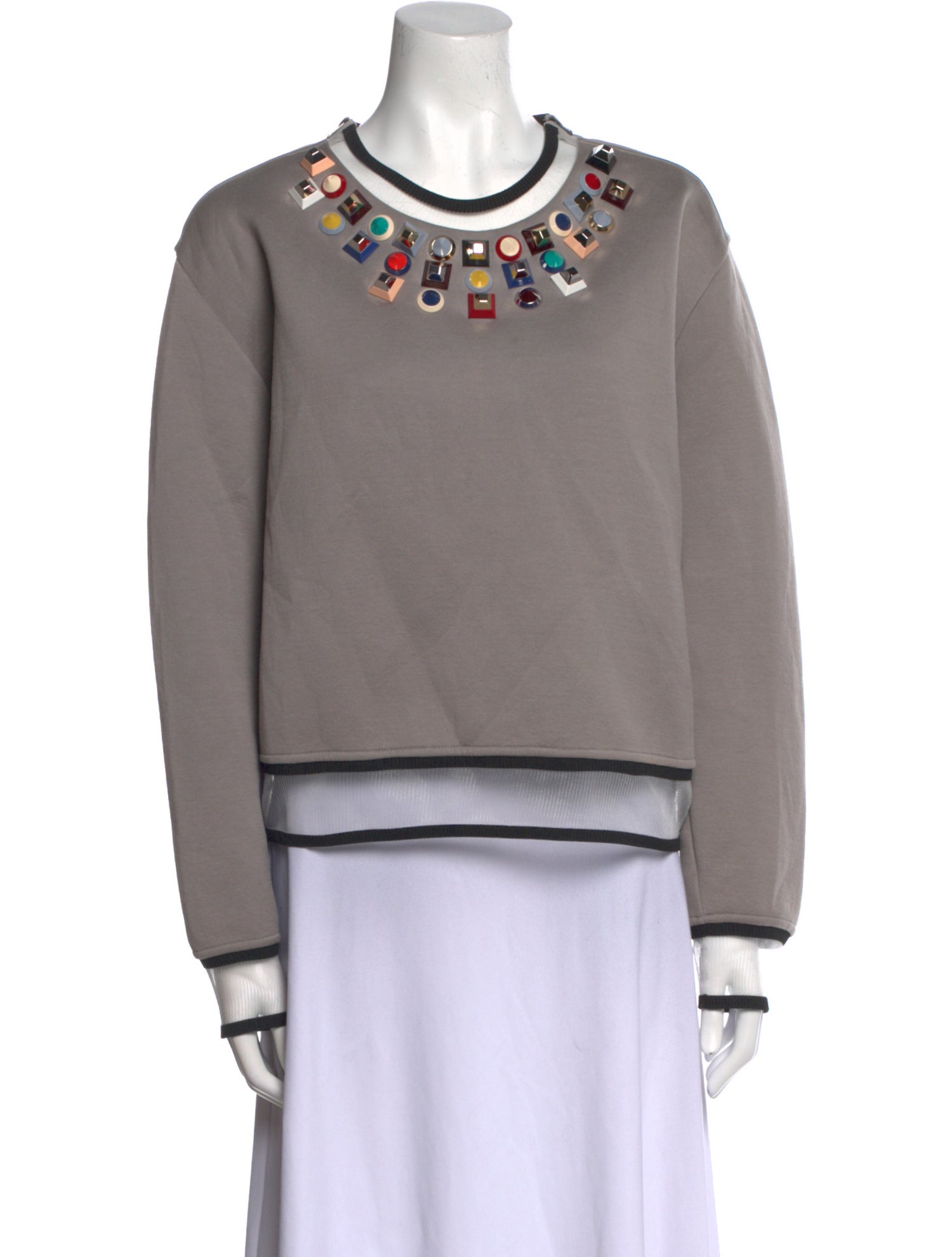 Fendi Crew Neck Long Sleeve Sweatshirt
