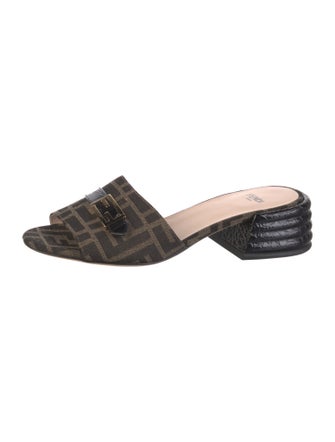 Fendi Zucca FF Logo Canvas Slides