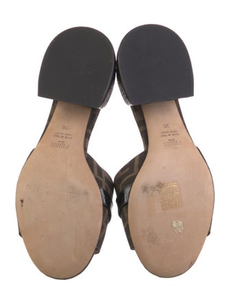 Fendi Zucca FF Logo Canvas Slides