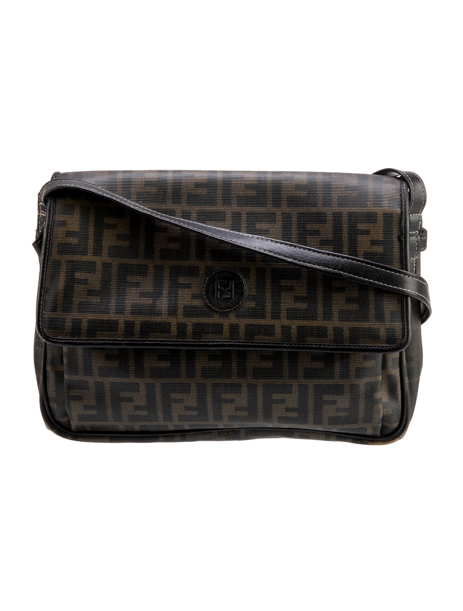 Fendi Zucca FF Shoulder Bag Vintage