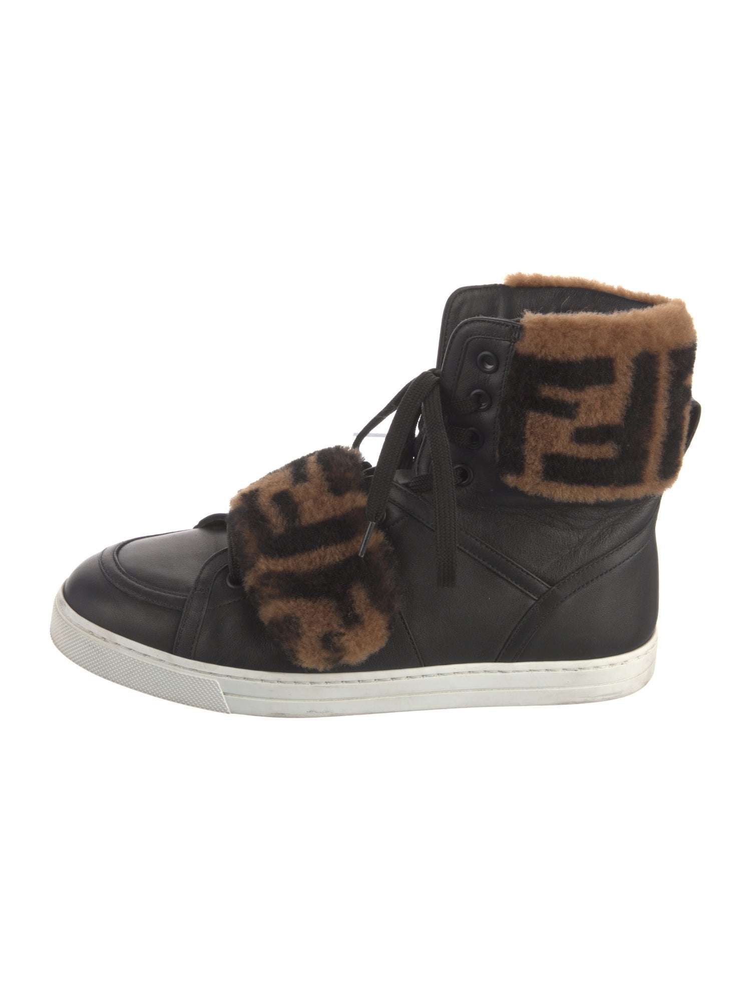 Fendi Zucca FF Logo Leather Sneakers
