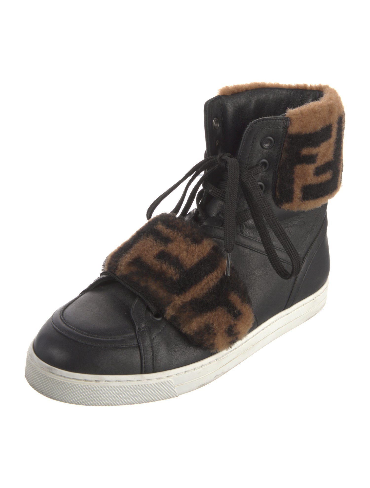 Fendi Zucca FF Logo Leather Sneakers