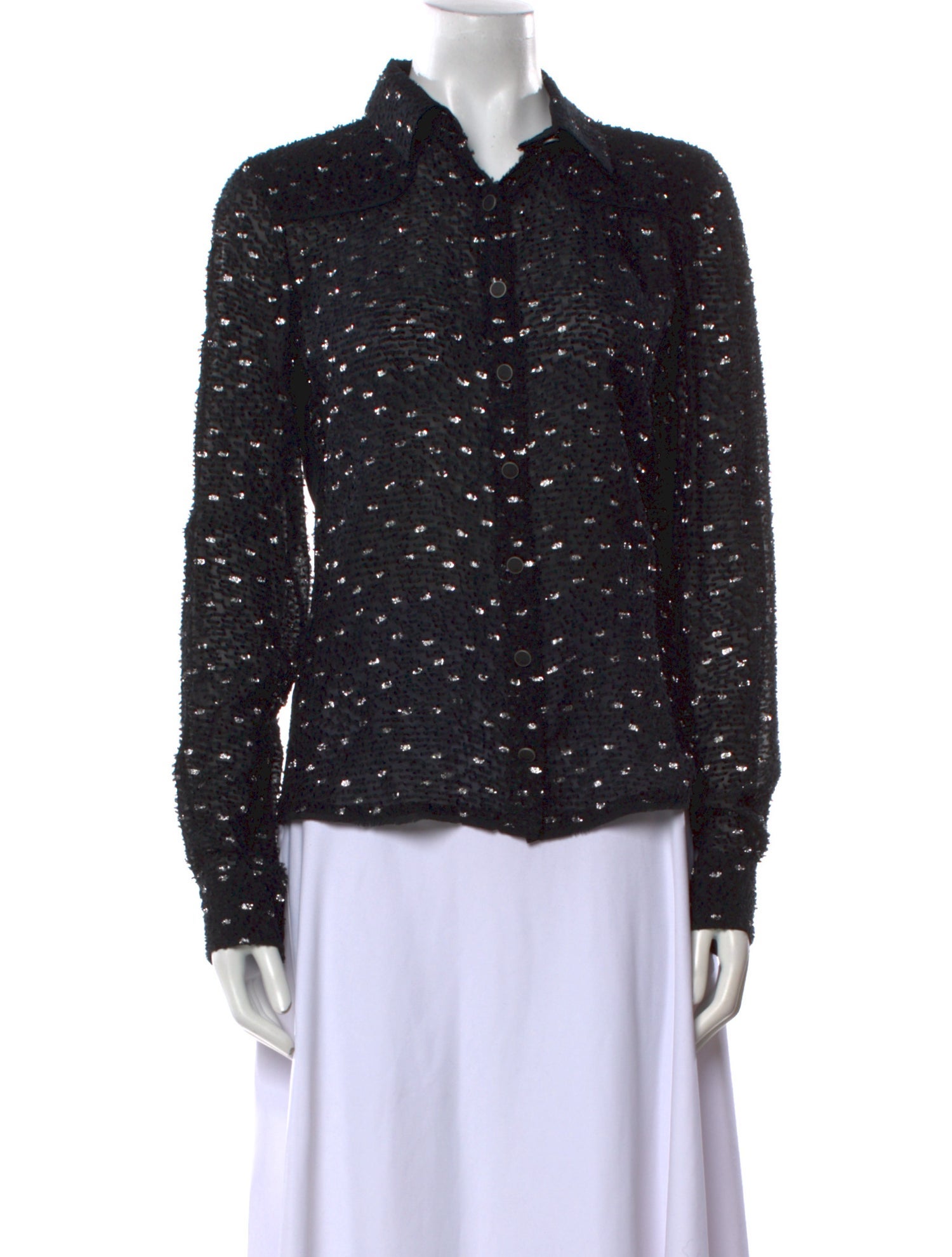 Fendi Vintage Silk Button-Up Top