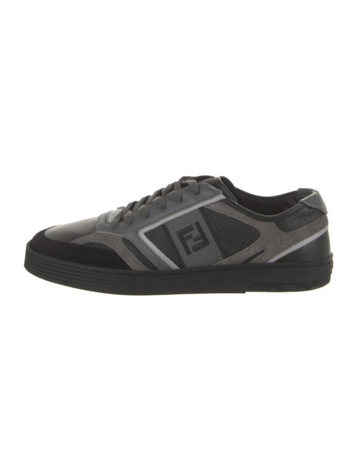 Fendi Leather Colorblock Pattern Sneakers