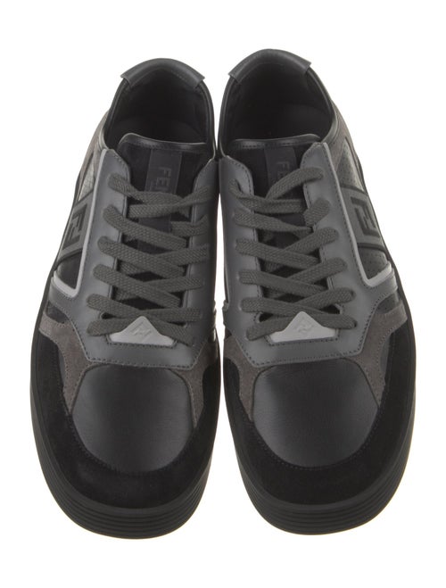 Fendi Leather Colorblock Pattern Sneakers