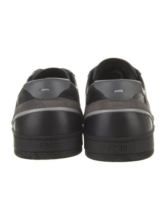 Fendi Leather Colorblock Pattern Sneakers