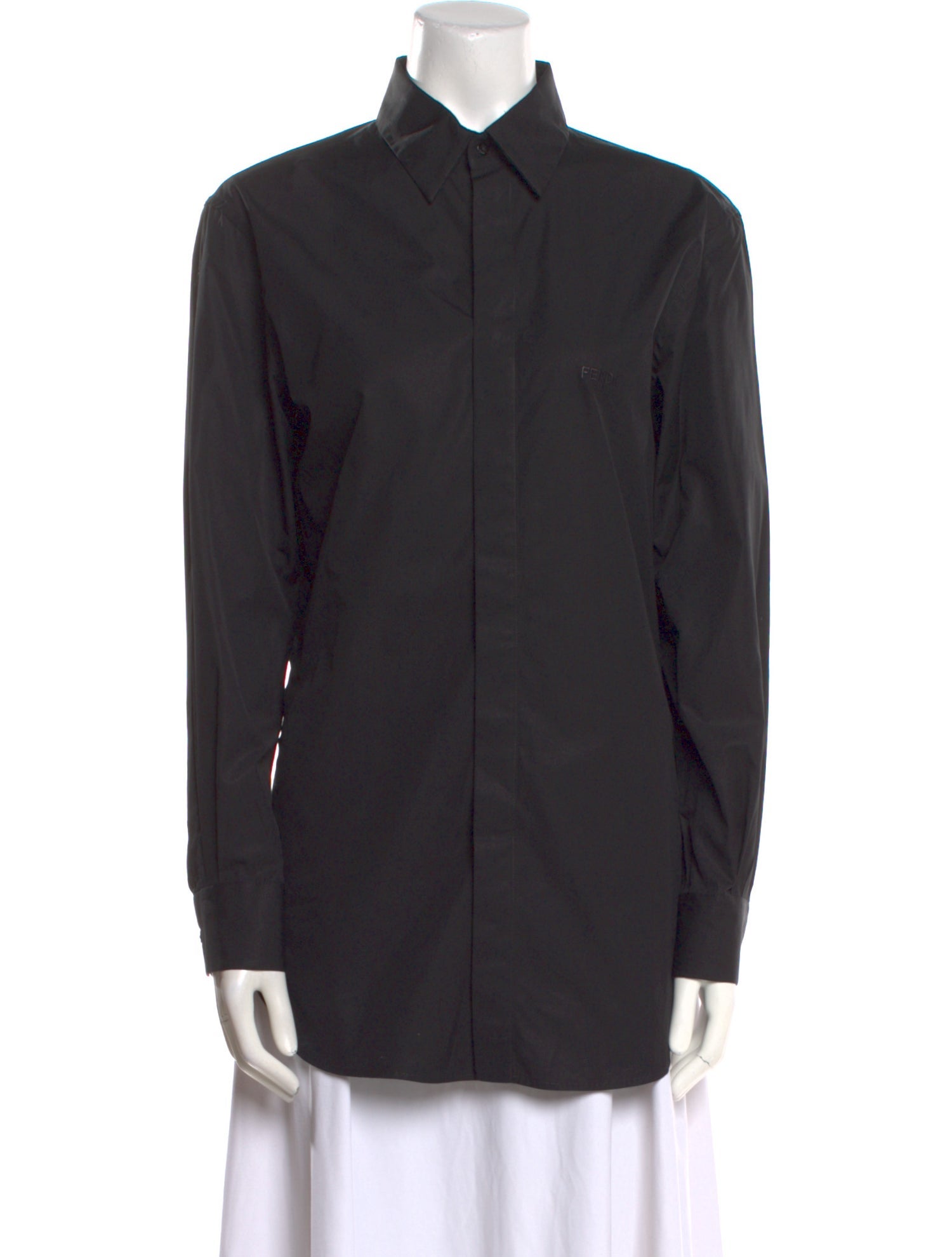 Fendi Long Sleeve Button-Up Top