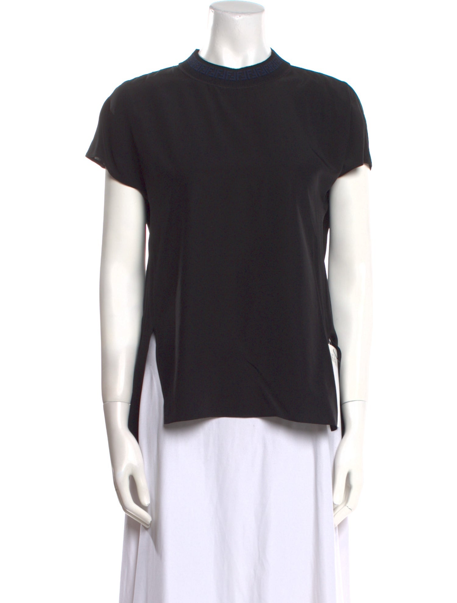 Fendi Silk Crew Neck T-Shirt