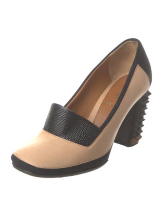 Fendi Leather Colorblock Pattern Pumps