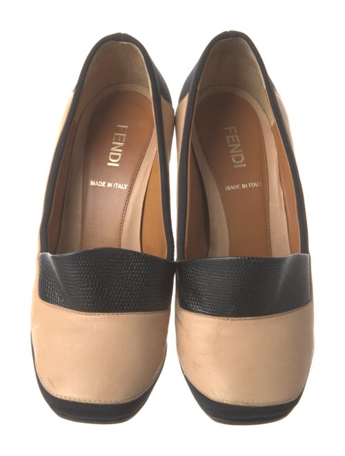 Fendi Leather Colorblock Pattern Pumps