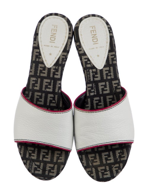 Fendi Zucca FF Logo Leather Mules