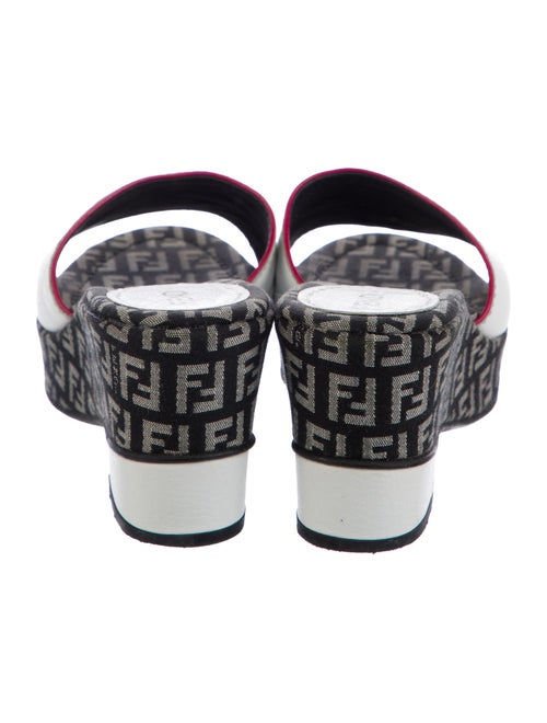 Fendi Zucca FF Logo Leather Mules