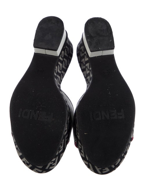 Fendi Zucca FF Logo Leather Mules