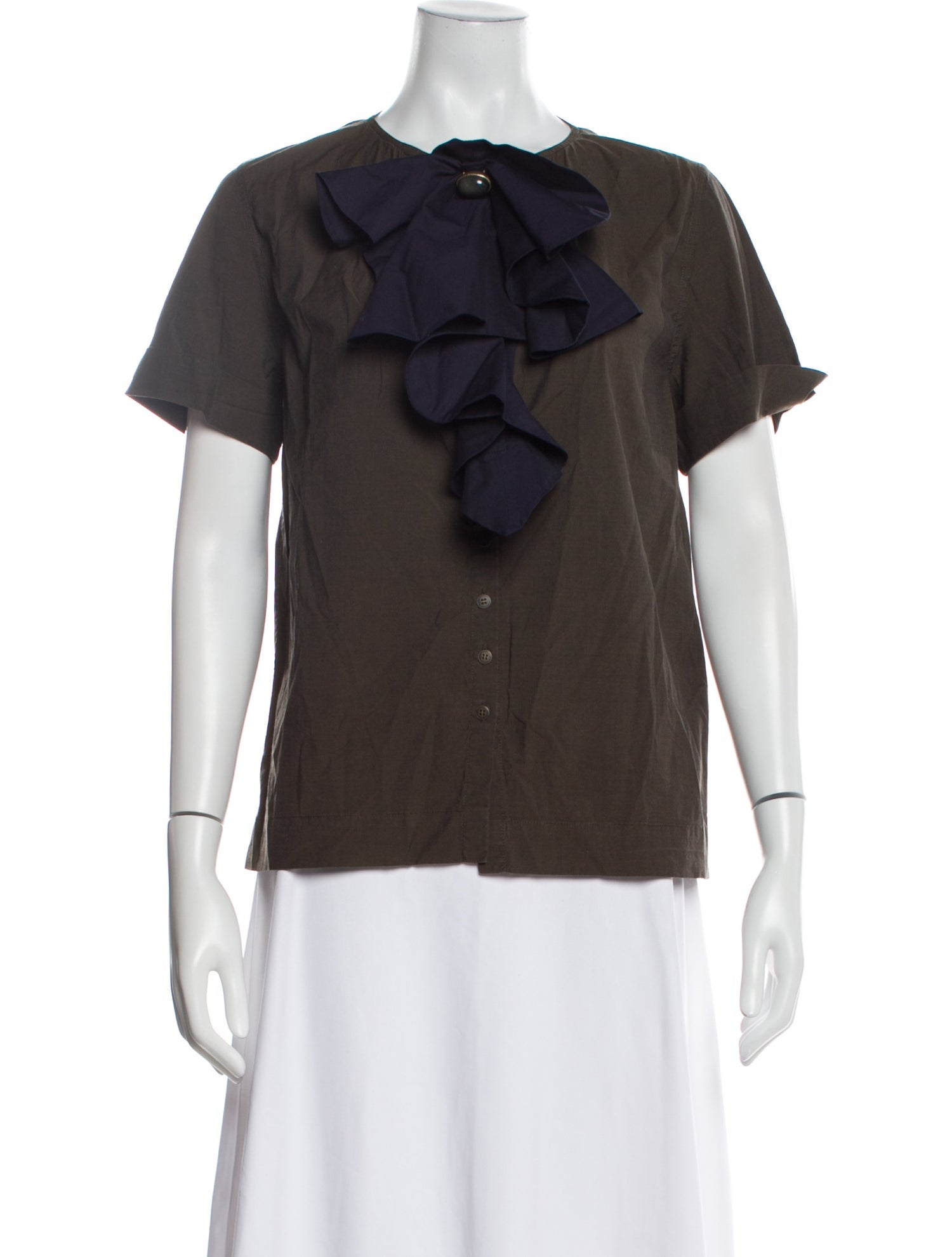 Fendi Crew Neck Short Sleeve Blouse