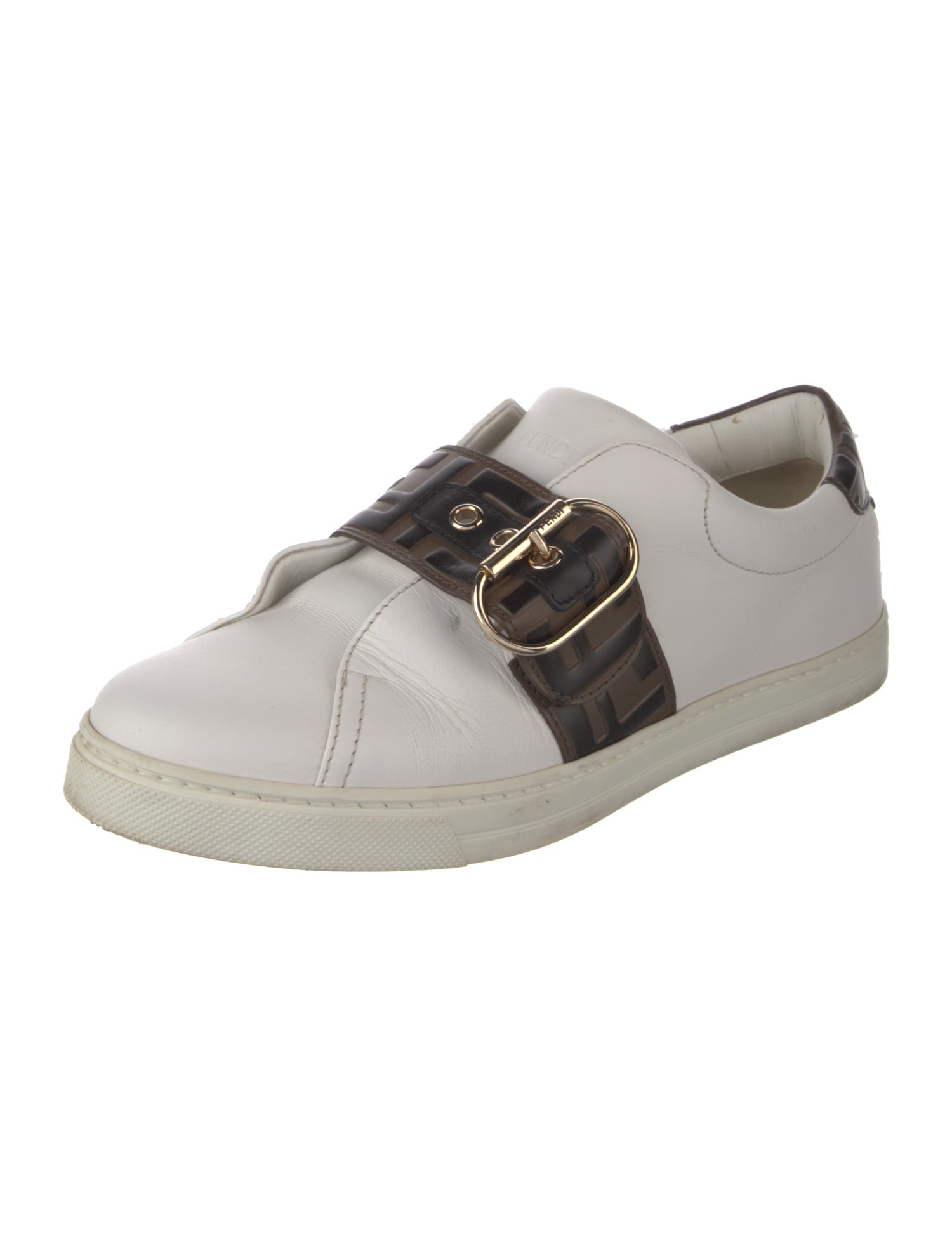 Fendi Zucca FF Logo Leather Sneakers