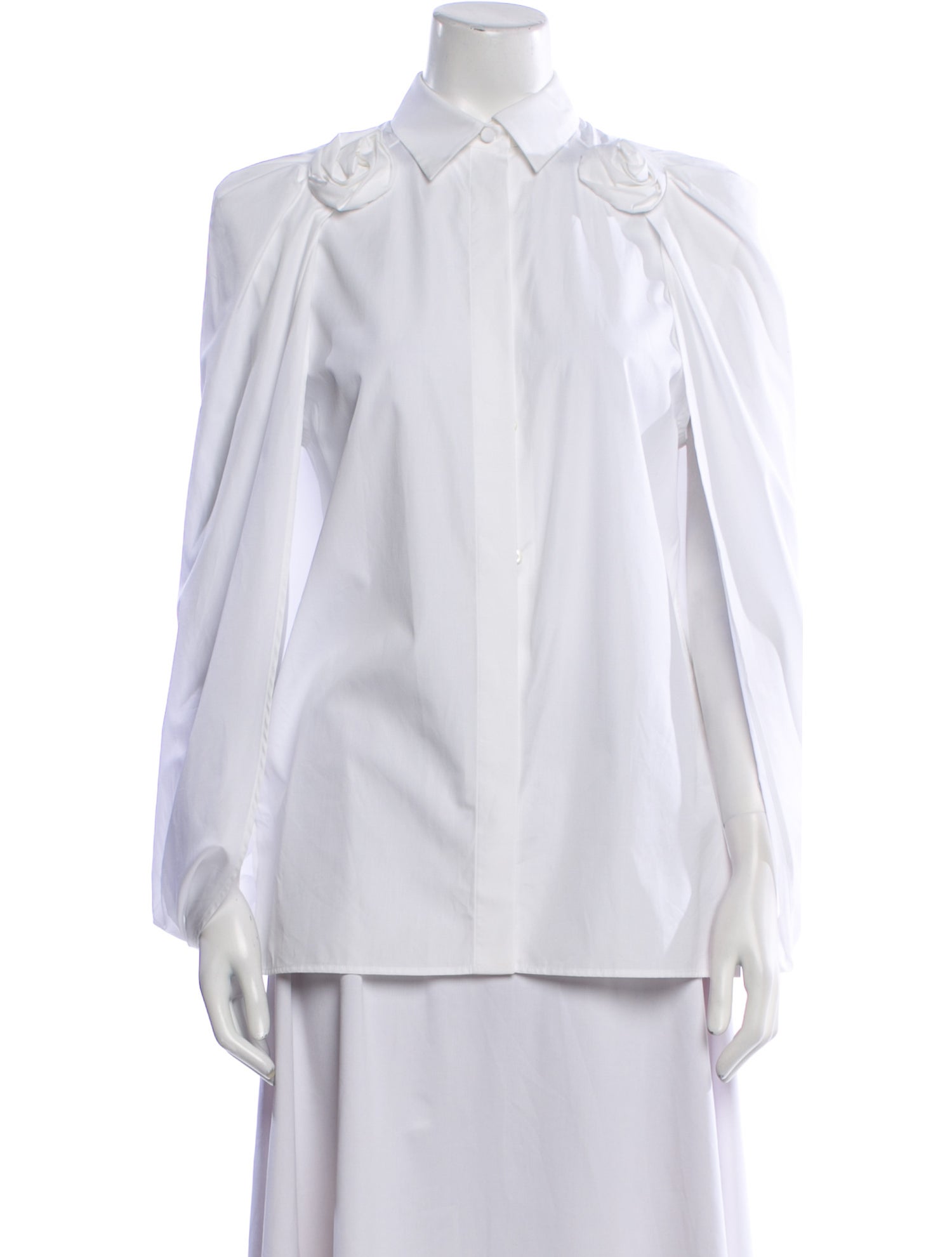 Fendi Long Sleeve Button-Up Top
