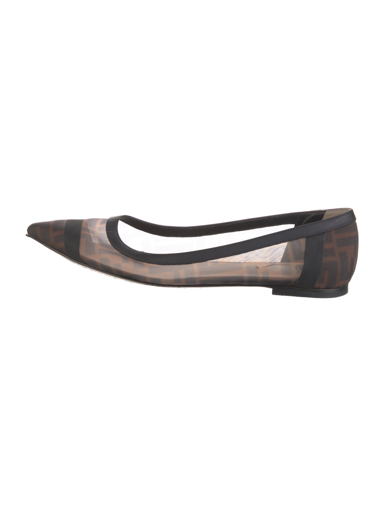 Fendi Zucca FF Logo Mesh Ballet Flats