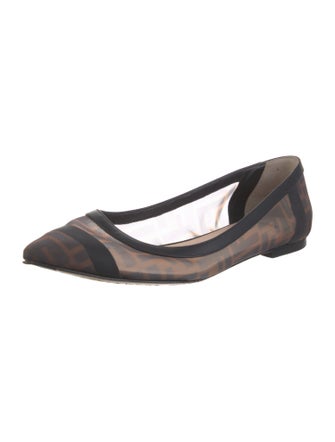 Fendi Zucca FF Logo Mesh Ballet Flats