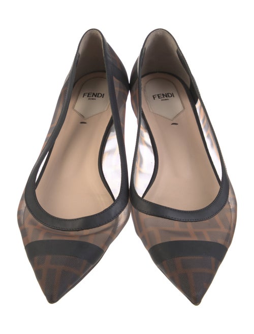 Fendi Zucca FF Logo Mesh Ballet Flats