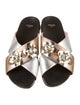 Fendi Leather Colorblock Pattern Slides