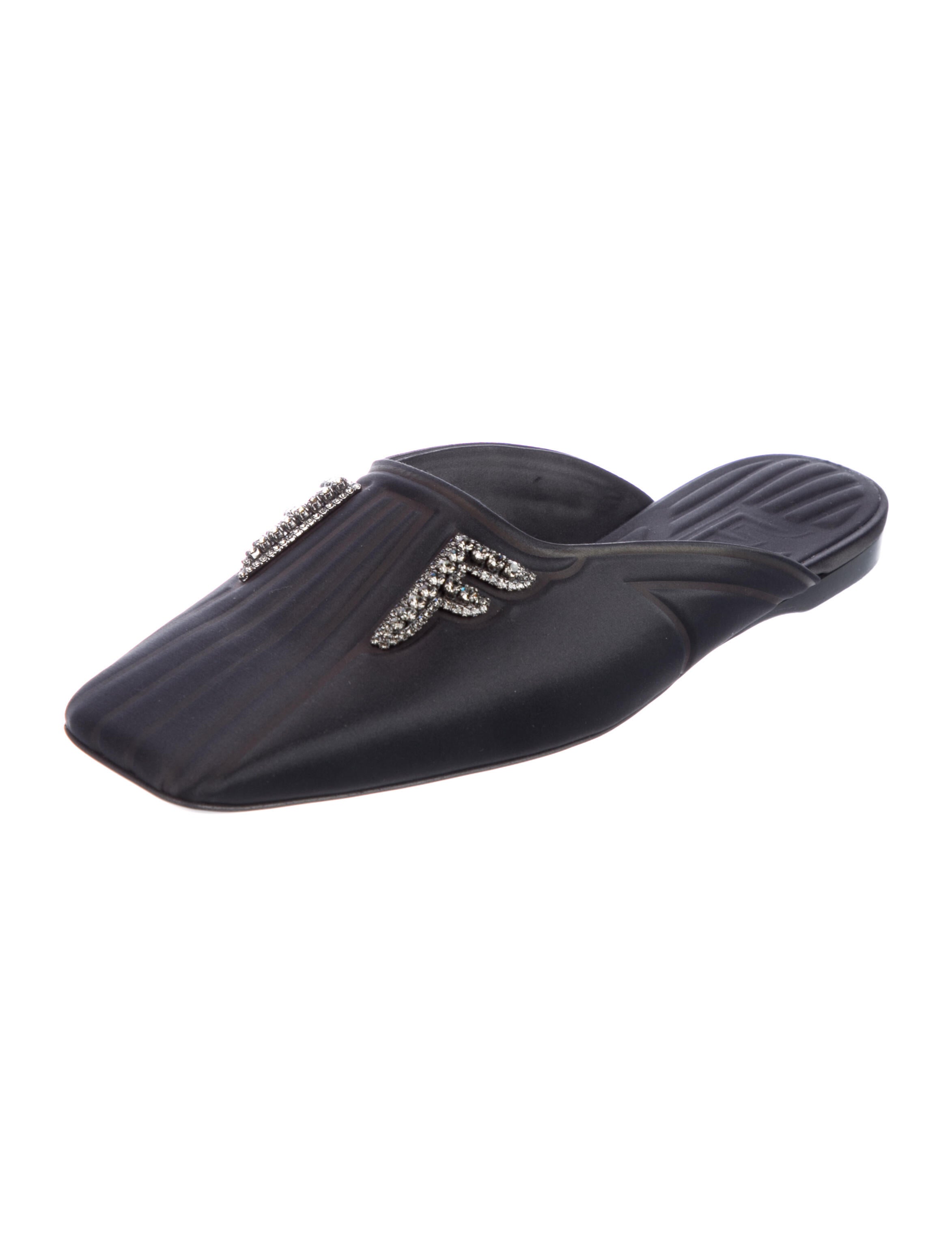 Fendi Zucca FF Logo Satin Mules