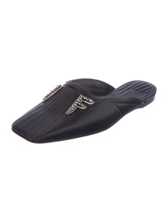 Fendi Zucca FF Logo Satin Mules