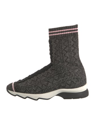 Fendi Glitter Accents Sock Sneakers