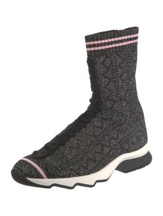 Fendi Glitter Accents Sock Sneakers