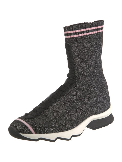 Fendi Glitter Accents Sock Sneakers